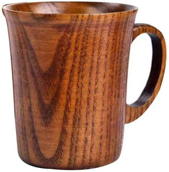 1PC Solid Jujube Mug Wooden Coffee Beer Mugs Wood Cup Handmade Tea Cup with Handle