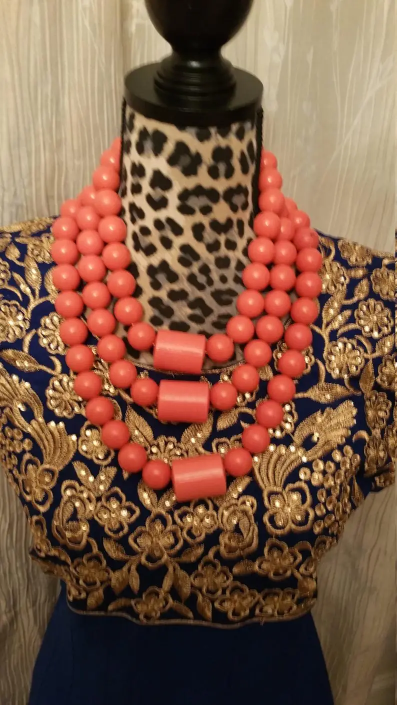 Nigerian 2 step Coral Beads/ Edo Coral Beads/ Benin Coral Beads/Nigerian Wedding Beads/African Beads